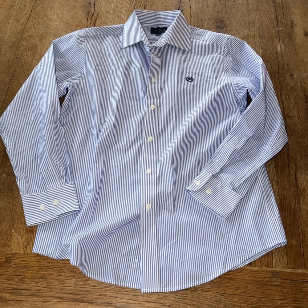 Boys Ralph Lauren Striped Oxford Shirt Size 16